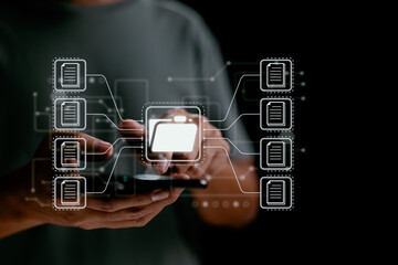 Leinwandbilder - Document Management System (DMS), online documentation database, and process automation for ERP. Corporate IT.