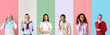 © Pixel-Shot - Set of technical support agents on color background