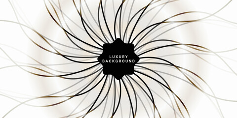 Abstract modern black gold outline and white background, luxury concept, sustaible use for banner, backdrop, covers, print ads, presentations, brochure, template, etc.