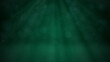 dark green defocused scene bg with light rays and smoke - abstract 3D rendering