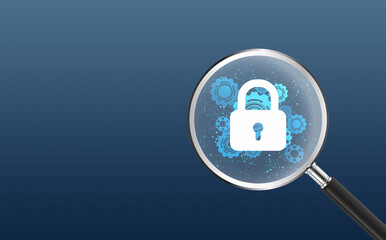 Poster - 3d rendering Concept of information security and encryption, secure access to personal information, secure Internet access, and cybersecurity