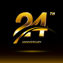 24 Years Golden Anniversary Logo Celebration