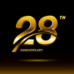 28 years golden anniversary logo celebration