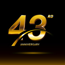 43 Years Golden Anniversary Logo Celebration