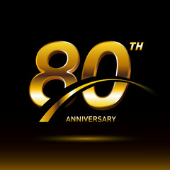 80 years golden anniversary logo celebration