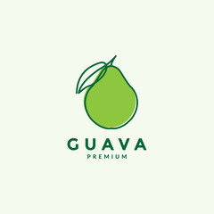 Wall Mural - line abstract fruit guava logo design