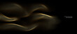 3D Vector wave lines pattern smooth curve flowing dynamic gold gradient light isolated on black background for concept of luxury, technology, digital, communication, science, music
