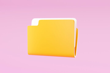 Fototapete - File folder document paper ui icon sign or symbol 3d rendering