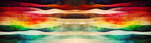 Colorful Rainbow Watercolor Lines As Background