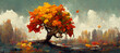 Autumn is coming, beautiful illustration