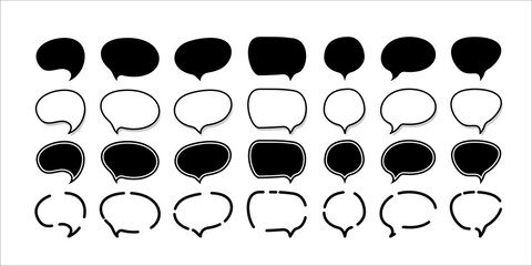 Wall Mural - Set of different speech bubbles illustration