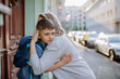 © Halfpoint - Mother hugs her young son on the way to school, and a mother and boy say goodbye before school.