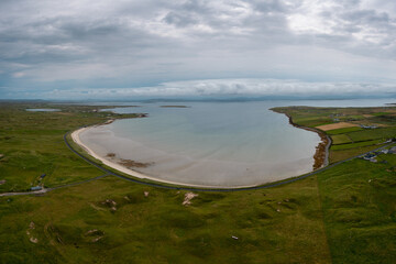 Sticker - panorama of Elly Bay Beach on the Mullet Peninsula of Ireland at low tide