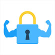 Security access safe data lock muscle strong password vector illustration
