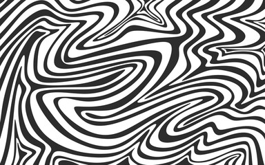 Poster - Abstract background with hypnotic wavy lines pattern