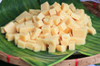 Homemade Burmese Chickpea Tofu, Healthy vegan food.