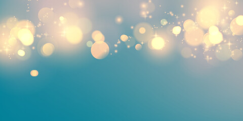 Wall Mural - blurred abstract blue background with luxurious glittering golden light. for various festival decora