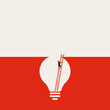 © jozefmicic - Business new idea breakthrough vector concept. Symbol of innovation, success, brainstorming. Minimal illustration