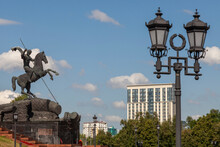 Statue Of George The Victorious On Poklonnaya Hill In Moscow, Russia