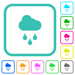 Sticker - Rainy weather vivid colored flat icons