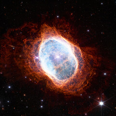 Wall Mural - southern ring nebula. space collage from newest cosmic telescope. james webb telescope research of g