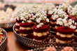 red velvet cake, red velvet cake with cream, red velvet cake decorated with flowers, mini red velvet cake, candy store
