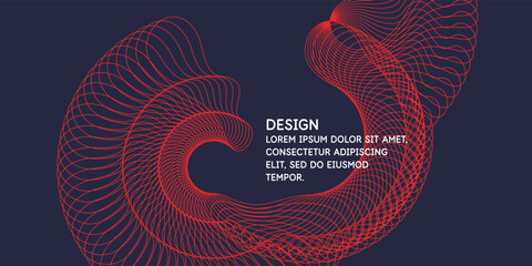 Poster - Vector abstract background with dynamic waves and lines.
