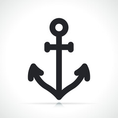 Poster - boat anchor thin line icon