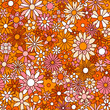 Fun retro orange floral vector pattern