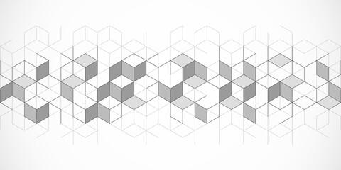 The graphic design elements with isometric shape blocks. Vector illustration of abstract geometric background