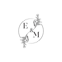 EM initial design wedding logo symbol which is good for digital branding or print