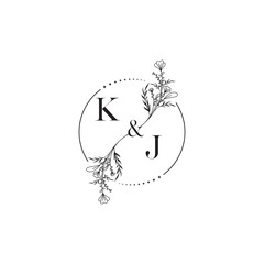 Poster - KJ initial design wedding logo symbol which is good for digital branding or print