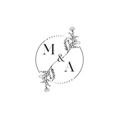 Poster - MA initial design wedding logo symbol which is good for digital branding or print