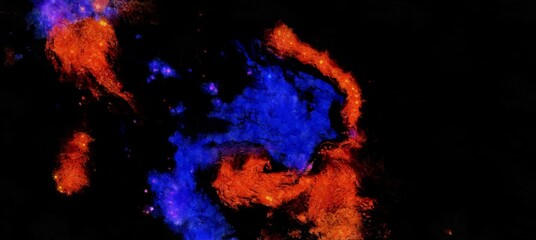 Wall Mural - Abstract cosmic space and stars flowing digital fluid pattern in acrylic painterly style