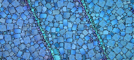 Sticker - Digital render of abstract painterly mosaic - acrylic paint fluid concept art - background wallpaper