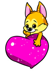 Wall Mural - Animal dog heart romance character cartoon illustration
