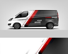 Cargo Van Wrap Decal Designs. Graphic Abstract Stripe Designs For Vehicle Branding. Full Vector EPS 10 Dekal