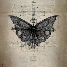 Vintage Butterfly Stamp Free Stock Photo - Public Domain Pictures