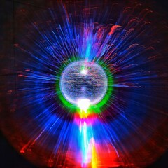 Wall Mural - abstract colorful lights from rotating crystal for trippy backgrounds, or psychedelic wallpapers