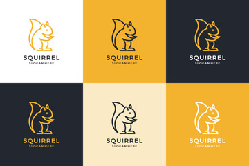 Wall Mural - Squirrel logo vector icon design