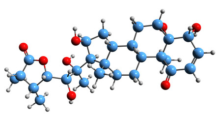 Wall Mural -  3D image of Ixocarpalacton A skeletal formula - molecular chemical structure of anti-cancer medicament isolated on white background
