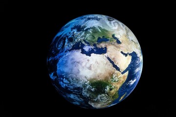 Wall Mural - View of the Earth from space isolated on a black background