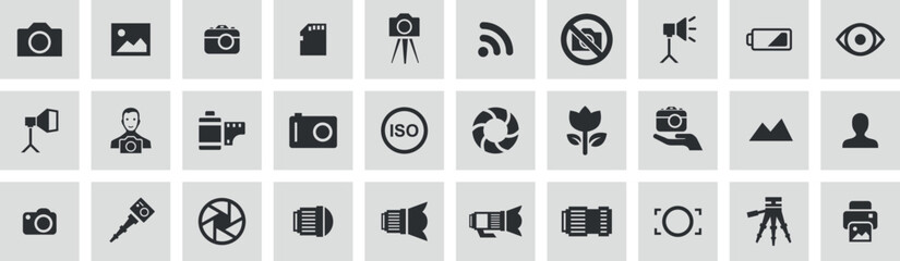 Sticker - Vector illustration of photography icons