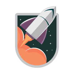 Wall Mural - space spaceship label