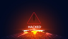 Abstract hack system hack warning symbol concept hacking warning in the world Security system, password, update the anti-theft system online.