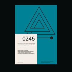 Poster - Bauhaus poster template layout with clean typography and minimal vector pattern with abstract geometric shapes. Great for poster art, album cover prints