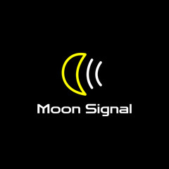 Wall Mural - abstract moon signal logo design