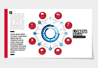 Canvas Print - Business presentation infographic template, vector