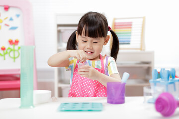 Sticker - young  girl making sweet gems for homeschooling