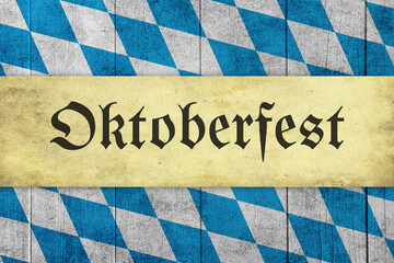 Wall Mural - Oktoberfest background on wood